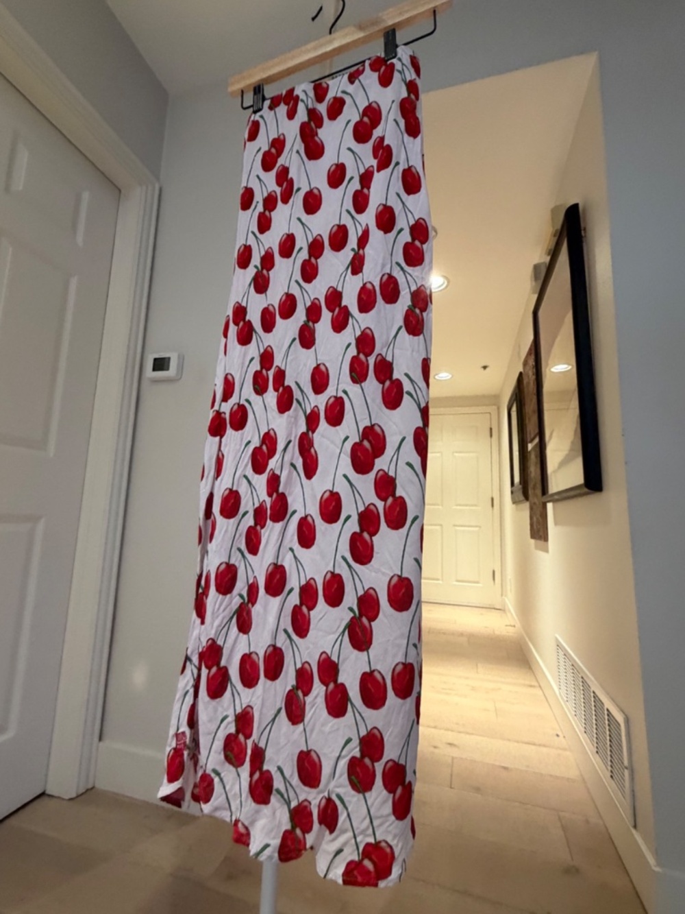 MUMA WORLD White Cherry Bias Maxi Skirt XS